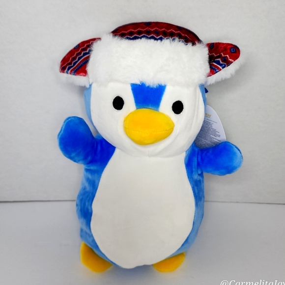 🎄 PUFF 🐧 Blue Penguin with Snow Hat HugMee Christmas 2023 Original Squish NWT - Picture 1 of 8